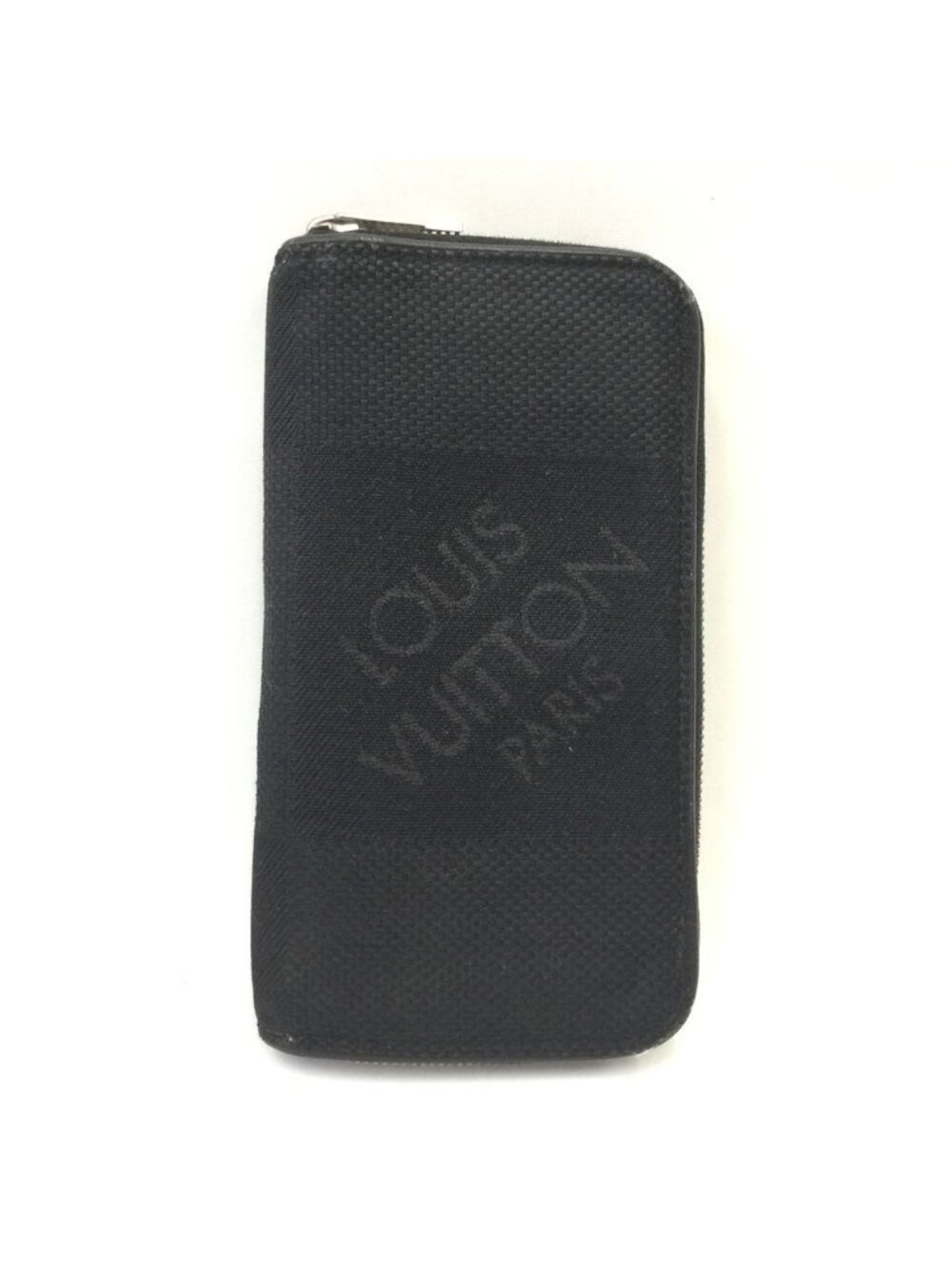 Louis Vuitton Damier Geant Portefeuille Longippe Zip Around Wallet Black